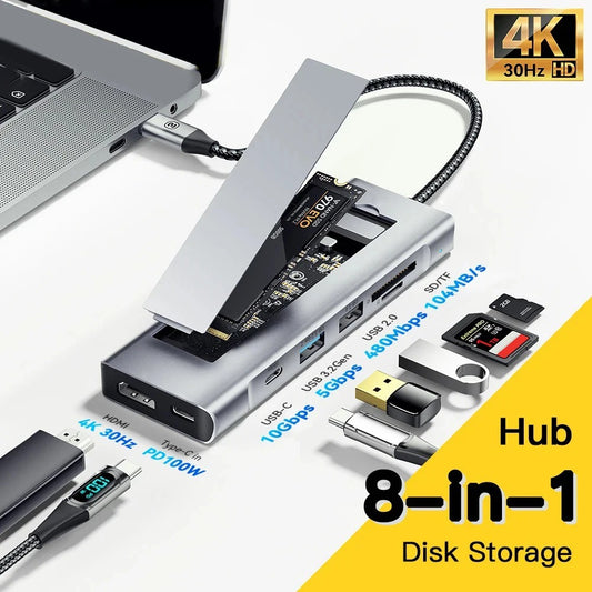 8-in-1-USB-Hub mit M.2 SATA slot