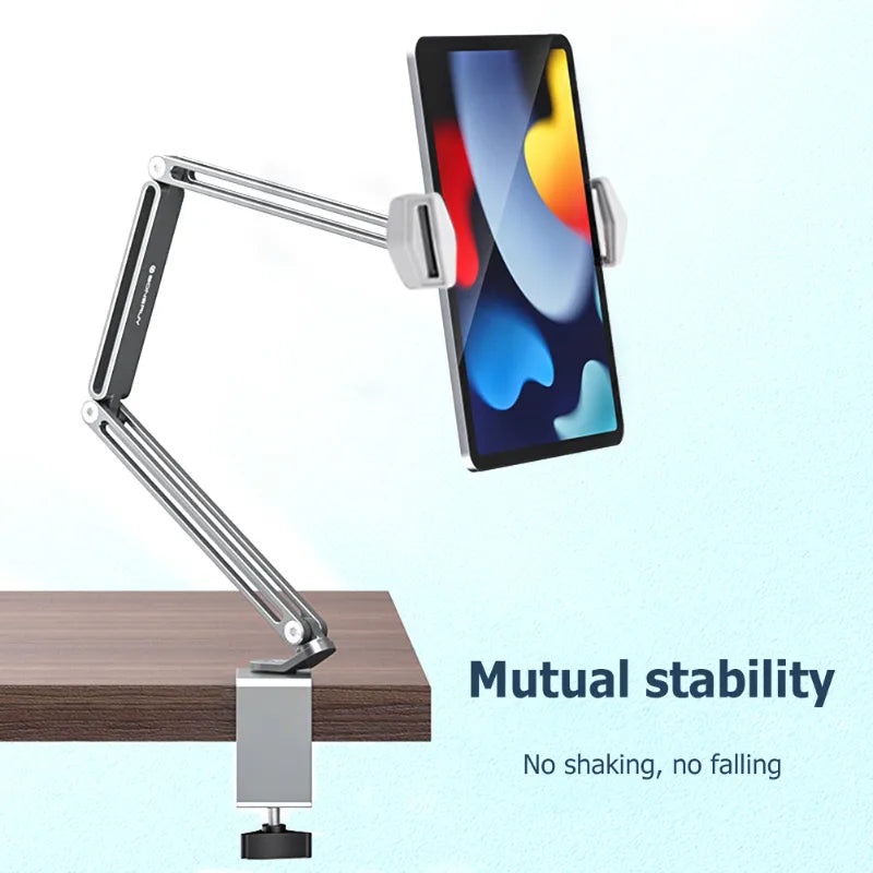 Adjustable Bed Tablet Stand for 4-12.9 Inches Mobile Phones Tablets Aluminum Arm Bed Desk Tablet Mount Support for Ipad Mini