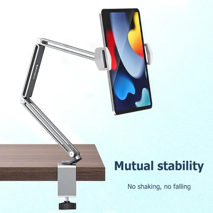 Adjustable Bed Tablet Stand for 4-12.9 Inches Mobile Phones Tablets Aluminum Arm Bed Desk Tablet Mount Support for Ipad Mini